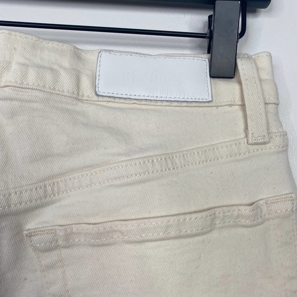 REDONE 70s stove pipe vintage white raw hem straight leg jeans size 29 - Picture 8 of 10